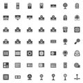 Heating and cooling vector icons set