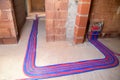 Heating floor instalation Royalty Free Stock Photo