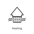 Heating icon. Trendy modern flat linear vector Heating icon on w