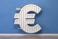 Heating radiator in form of euro sign. Energy crisis, energy efficiency and rising heating costs in Europe concept