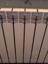 Heating radiators. Bimetal heating radiators. Heating season. Replacing the radiator with a new one. Royalty Free Stock Photo