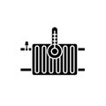 Heating radiators black icon, vector sign on isolated background. Heating radiators concept symbol, illustration Royalty Free Stock Photo
