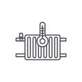 Heating radiators line icon concept. Heating radiators vector linear illustration, symbol, sign Royalty Free Stock Photo