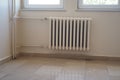 Heating unit installed in a room on a tiled floor Royalty Free Stock Photo