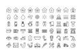 Heating water supply system House icon set