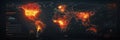 Global heatmap visualizing data trends and patterns across various regions in a digital format. Generative AI