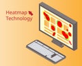 Heatmap webpage shows user behavior from laptop to analyze customer behavior vector