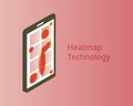 Heatmap webpage shows user behavior from smartphone to analyze customer behavior vector