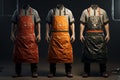 Heatresistant aprons for workers in environments w Royalty Free Stock Photo