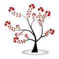 Red heart tree with full of love