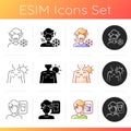 Heatstroke prevention icons set