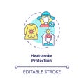 Heatstroke protection concept icon