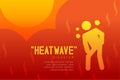 Heatwave Disaster of thirsty man icon pictogram design infographic illustration