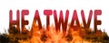 Heatwave, red hot fire burns against a white background. Royalty Free Stock Photo