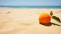 Heatwave A Vibrant Peach On A Sandy Beach