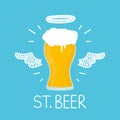 Heaven beer concept `St. beer` with angel