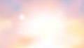 Heaven blur background abstract art. Blurred blue sky backdrop with light bokeh clouds. Vector illustration in colors of dawn Royalty Free Stock Photo