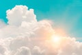 Heaven cloud sky fantasy blue big cloud sunshine sunny bright for future wealth fortune day nature background Royalty Free Stock Photo