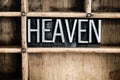 Heaven Concept Metal Letterpress Word in Drawer Royalty Free Stock Photo
