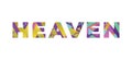 Heaven Concept Retro Colorful Word Art Illustration