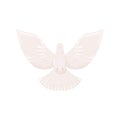 Heaven dove bird wing figurine ceramic white flat Royalty Free Stock Photo