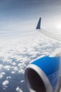 Between heaven and earth view from the window of an airplane Royalty Free Stock Photo