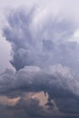 Heaven, Epic Dramatic Storm sky, dark grey blue cloud background texture, thunderstorm, tornado Royalty Free Stock Photo