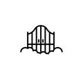 Heaven gate line icon. Clipart image