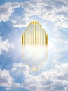 Gold Heavens Gate In The Sky / 3D Illustration
