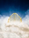 Gold heavens gate in the sky / 3D illustration Royalty Free Stock Photo