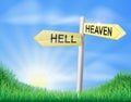 Heaven or Hell decision sign Royalty Free Stock Photo