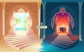 Heaven and hell entrances cartoon vector concept Royalty Free Stock Photo