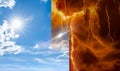 Heaven and hell, good and evil, light and darkness Royalty Free Stock Photo