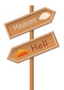 Heaven Hell Path Wooden Guidepost Royalty Free Stock Photo