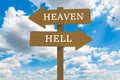 Heaven and hell road sign illustration design. Royalty Free Stock Photo