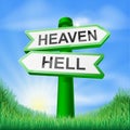 Heaven or Hell sign in field Royalty Free Stock Photo