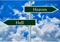 Heaven and Hell signs. Royalty Free Stock Photo