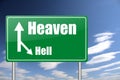 Heaven and hell traffic sign Royalty Free Stock Photo