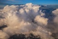 Heaven like clouds seen from above, airplane view