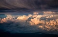 Heaven like clouds seen from above, airplane view