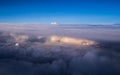 Heaven like clouds seen from above, airplane view