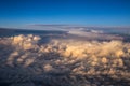 Heaven like clouds seen from above, airplane view