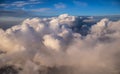 Heaven like clouds seen from above, airplane view