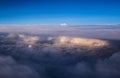 Heaven like clouds seen from above, airplane view