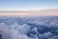 Heaven like clouds seen from above, airplane view