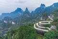 Heaven Linking Avenue 99 dangerous curves winding Road Heaven Gate Zhangjiajie Tianmen Mountain National Park Changsha China Royalty Free Stock Photo