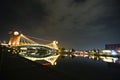 Heaven`s Gate Bridge in Fugan Canal Park of Toyama City. Royalty Free Stock Photo