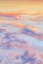 Heavenly abstract summer gentle vertical background. Beautiful picturesque bright majestic dramatic evening morning sky at sunset Royalty Free Stock Photo