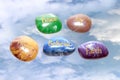Heavenly affirmation stones Royalty Free Stock Photo