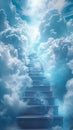 Heavenly ascent Cloud staircase symbolizes spiritual journey to enlightenment